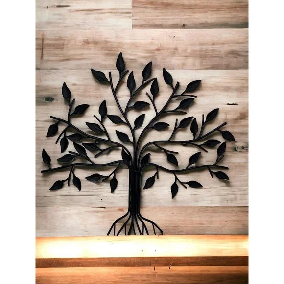 Rustic Brown Metal Tree Wall Decor Sculpture - Picture 7 of 7
